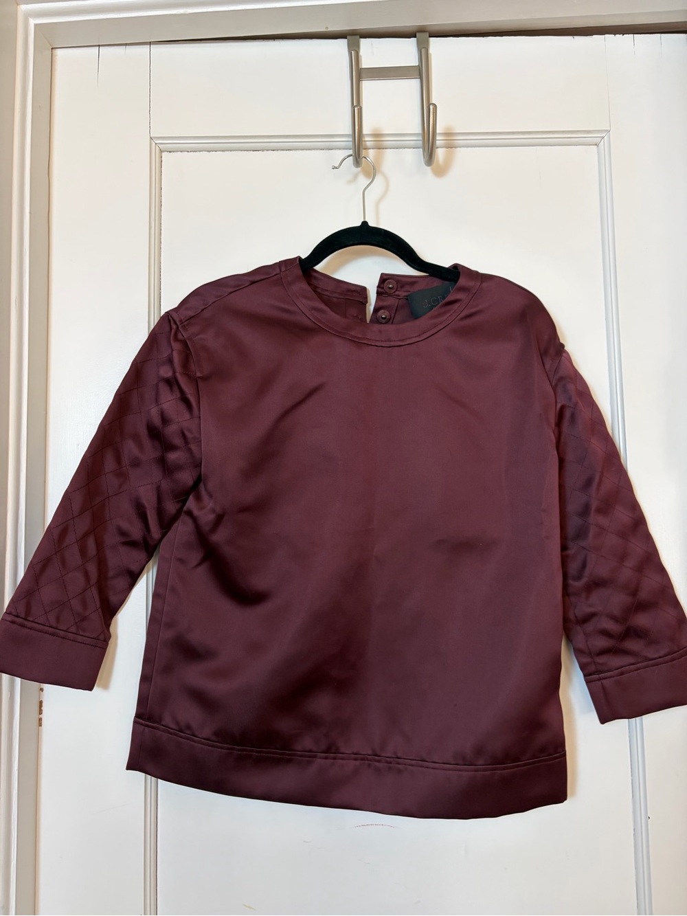 Banana Republic Collection Quilted Sleeve Sweatshirt - Burgundy